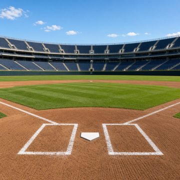 Professional baseball stadium from home plate